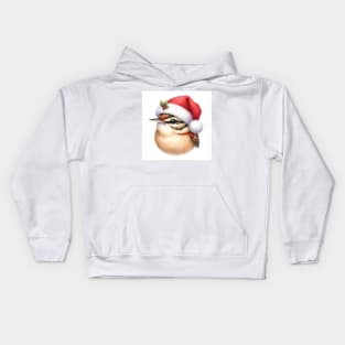 Christmas Carolina Wren head Kids Hoodie